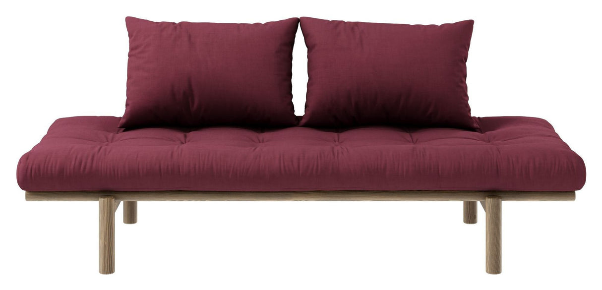 Pace Daybed Sovesofa, Brun lakeret fyrretræ, Bordeaux - Unoliving.com