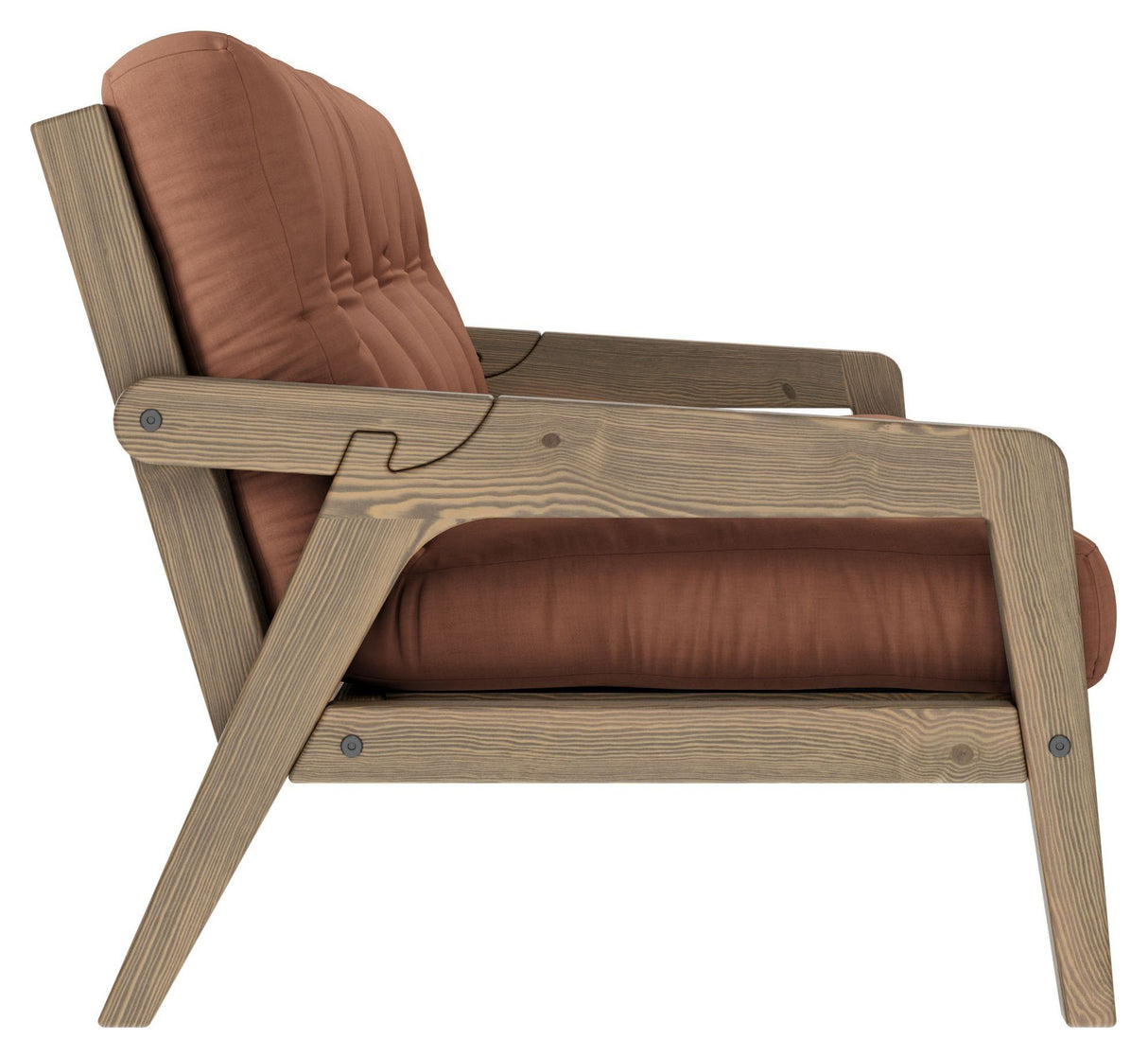 Grab Sovesofa, Brun lakeret fyrretræ, Clay Brown - Unoliving.com