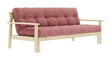 Unwind Sovesofa, Lakeret fyrretræ, Sorbet Pink fløjl - Unoliving.com