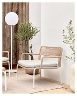 Cailin Loungestol, Beige Reb/Hvid - UNOLIVING.COM