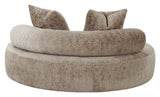 Cairo Daybed m. 2 Puder, Chenille, Rund, Natur - UNOLIVING.COM