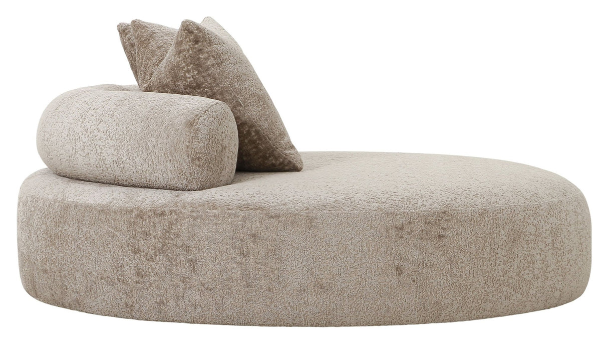 Cairo Daybed m. 2 Puder, Chenille, Rund, Natur - UNOLIVING.COM