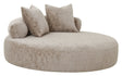 Cairo Daybed m. 2 Puder, Chenille, Rund, Natur - UNOLIVING.COM