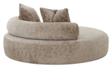 Cairo Daybed m. 2 Puder, Chenille, Rund, Natur - UNOLIVING.COM