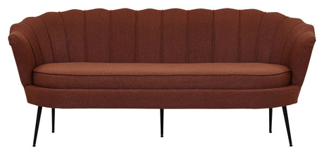 Calais 3 - pers. Sofa, Rusty Orange Stof m. sorte ben - UNOLIVING.COM