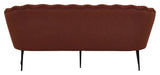 Calais 3 - pers. Sofa, Rusty Orange Stof m. sorte ben - UNOLIVING.COM