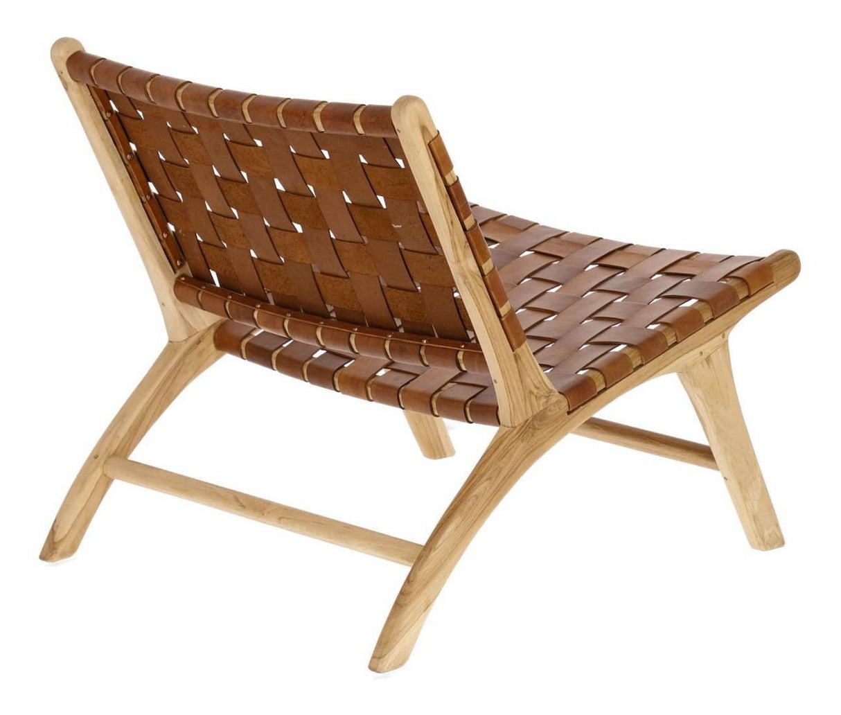 Calixta Loungestol, Teak/Læder - UNOLIVING.COM