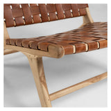 Calixta Loungestol, Teak/Læder - UNOLIVING.COM