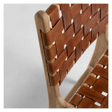 Calixta Spisebordsstol Teak/Læder - UNOLIVING.COM