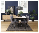 Calvi Herringbone Spisebord, Eg/Metal, 90x180 - UNOLIVING.COM