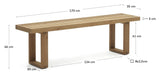 Canadell Bænk, Natur teak, B:170 - UNOLIVING.COM