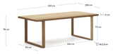 Canadell Havebord, Natur teak, 220x100 - UNOLIVING.COM