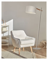 Candela Loungestol, Hvid Fleece - UNOLIVING.COM