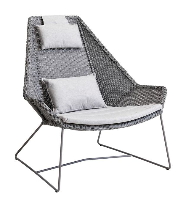 Cane - line Breeze highback stol hyndesæt, Lysegrå - UNOLIVING.COM