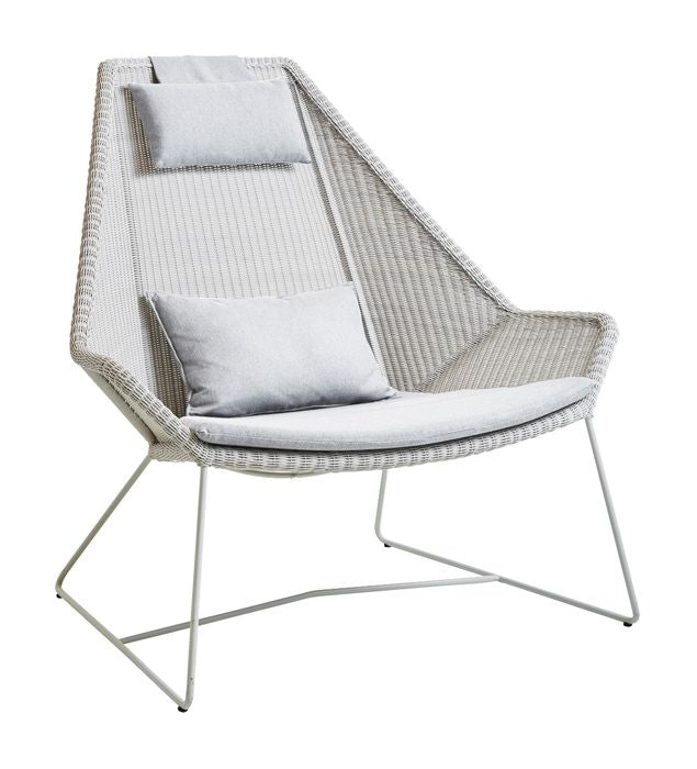 Cane - line Breeze highback stol hyndesæt, Lysegrå - UNOLIVING.COM