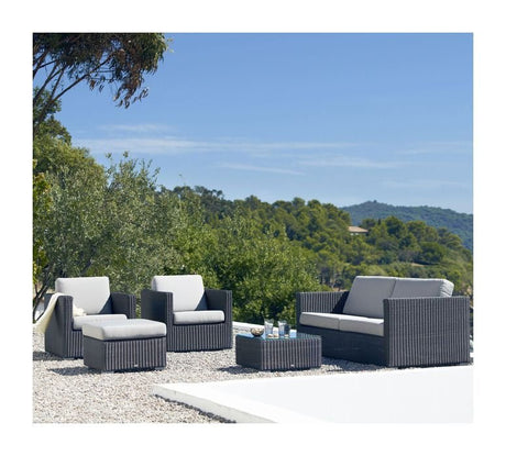 Cane - line Chester 3 - pers. Loungesofa, Graphite - UNOLIVING.COM