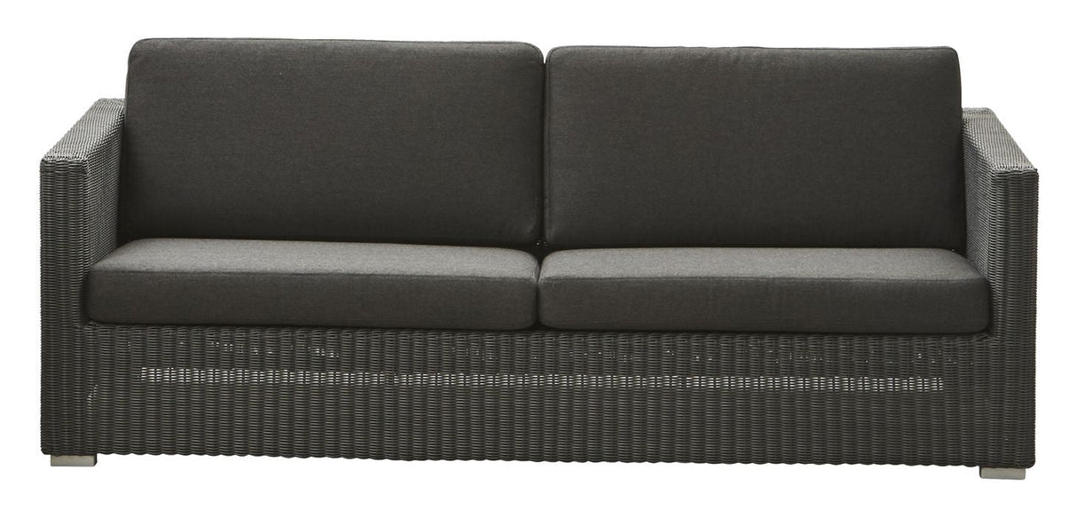 Cane - line Chester 3 - pers. Loungesofa, Graphite - UNOLIVING.COM