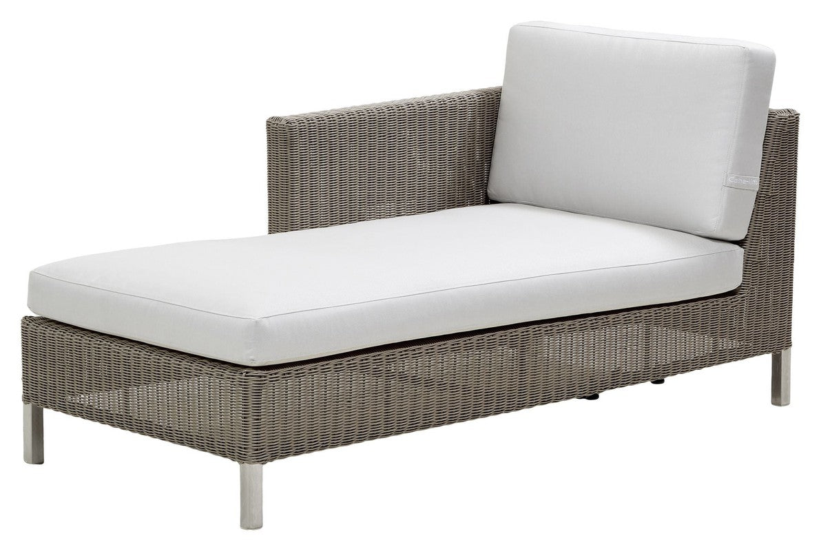 Cane - line Connect chaiseloungemodul venstre, Taupe - UNOLIVING.COM