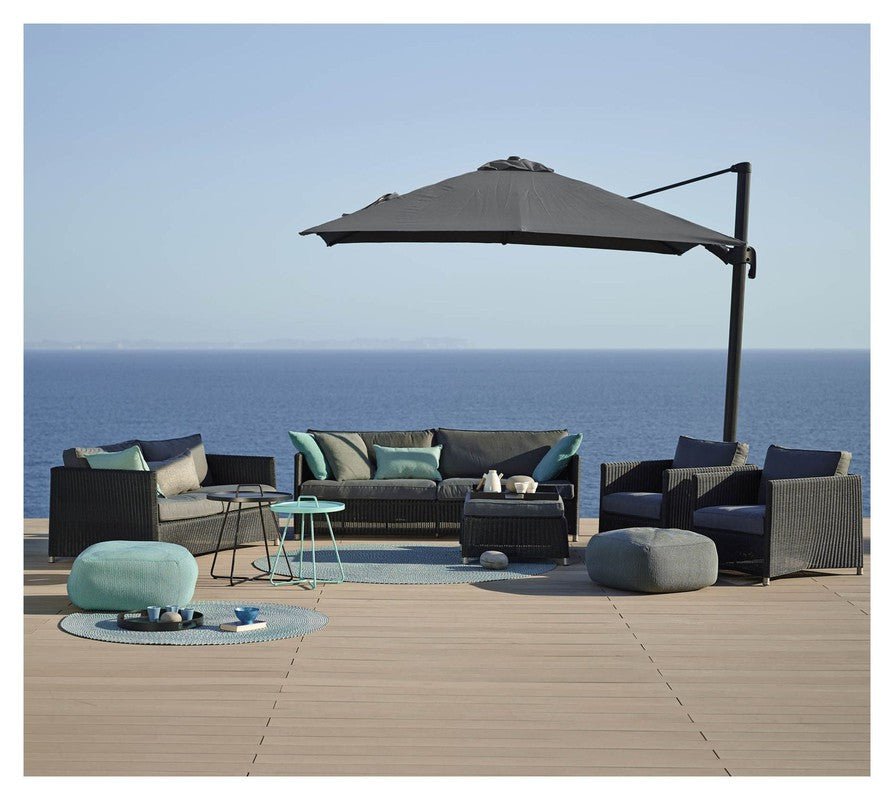 Cane - line Hyde luxe hanging Parasol 3x4 m, Antracit - UNOLIVING.COM