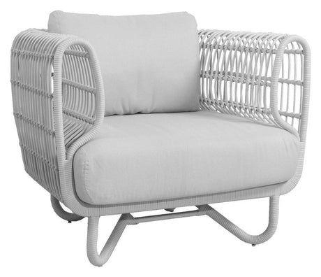 Cane - line OUTDOOR Nest loungestol, Hvid - UNOLIVING.COM