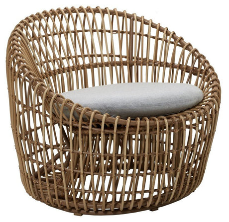 Cane - line OUTDOOR Nest Round stol, Natur - UNOLIVING.COM