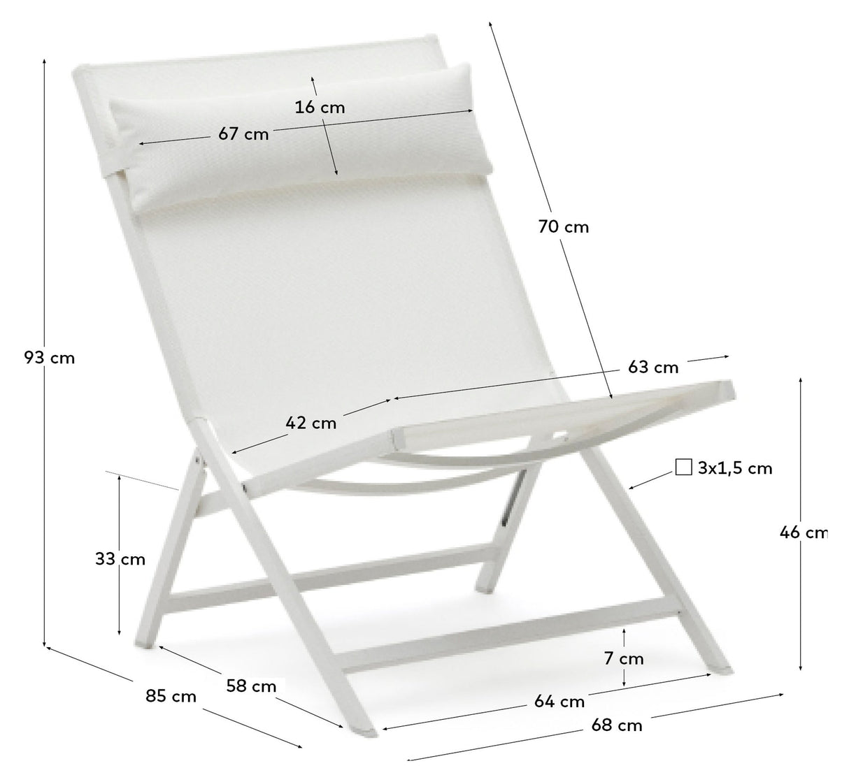 Canutells foldbar stol, hvid - UNOLIVING.COM