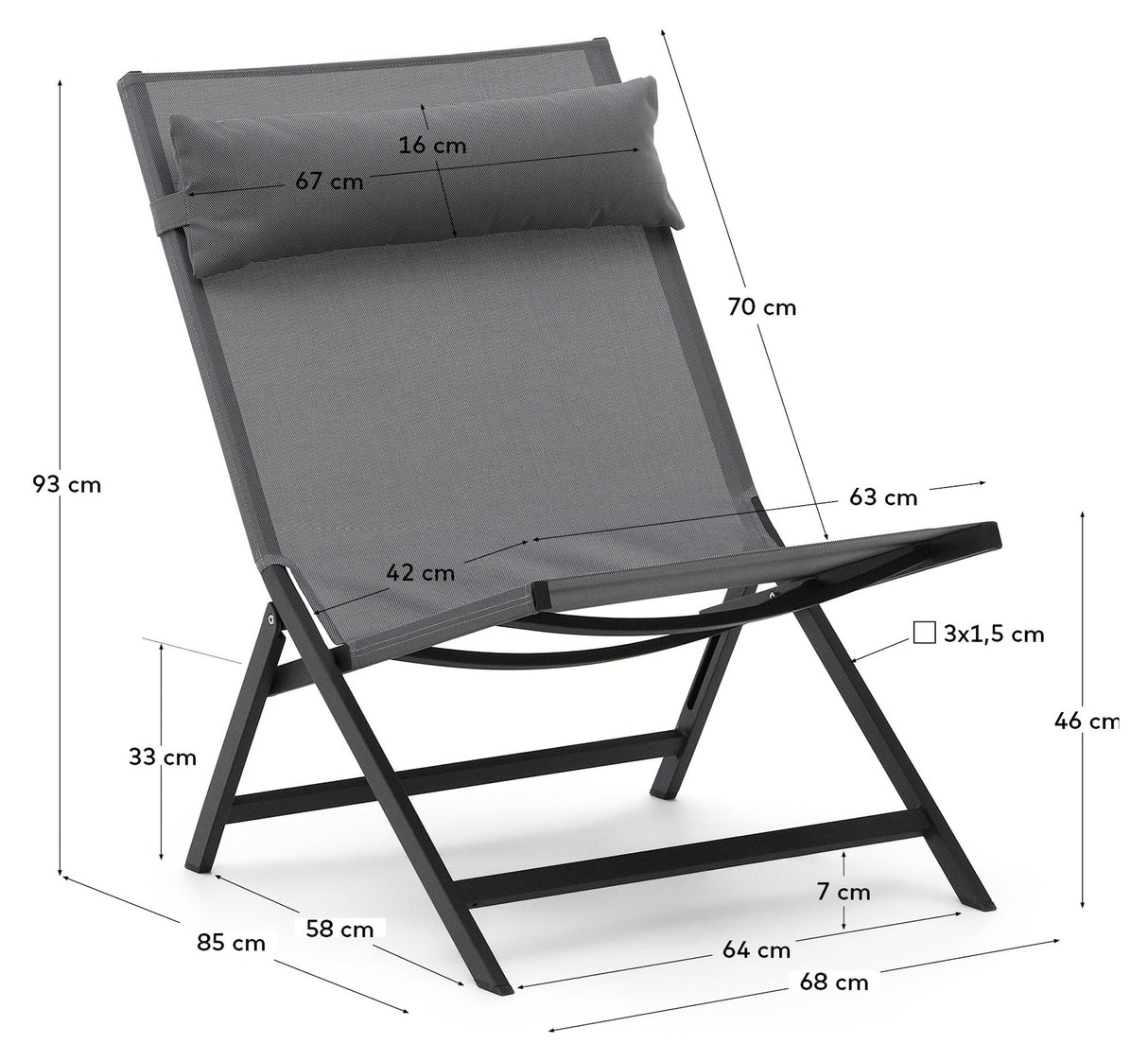 Canutells foldbar stol , sort - UNOLIVING.COM