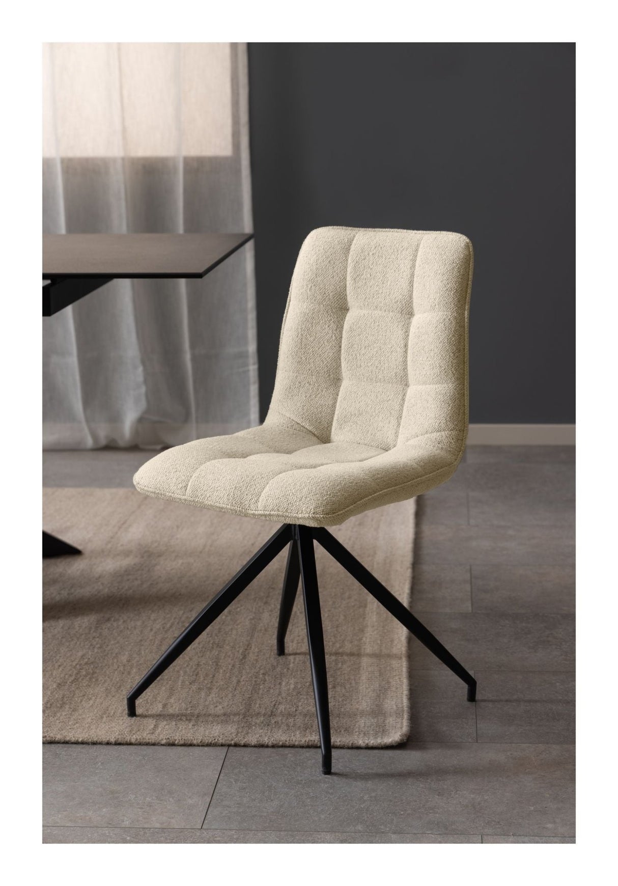 Capone Spisebordsstol, Beige stof - UNOLIVING.COM