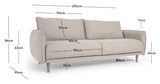 Carlota 3 - pers. Sofa, Hvid - UNOLIVING.COM