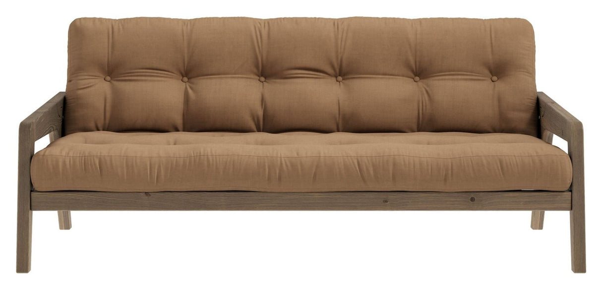 Grab Sovesofa, Brun lakeret fyrretræ, Mocca - Unoliving.com