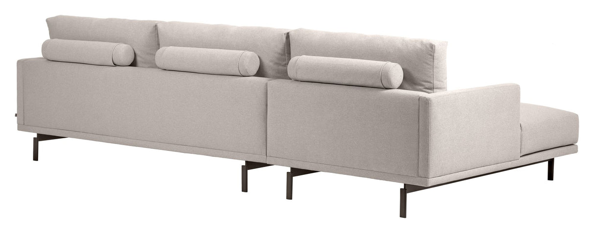 Galene 3-pers. Sofa m. højrevendt chaiselong, B254, Beige chenille - Unoliving.com