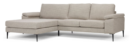 Nabbe 3-pers. Sofa m. chaiselong, venstre Sand stof - Unoliving.com