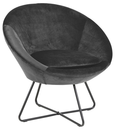 Center Loungestol, Velour, Grå - UNOLIVING.COM