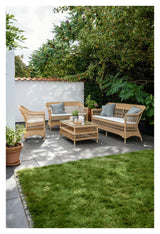 Charlot Exterior 3 - pers Kurvesofa, Alu/Natur - UNOLIVING.COM