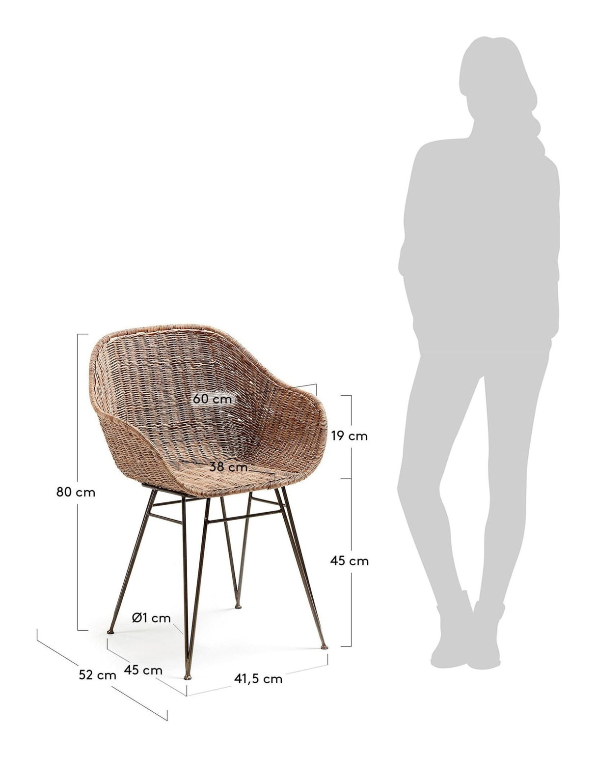 CHART Spisebordsstol, Rattan - UNOLIVING.COM