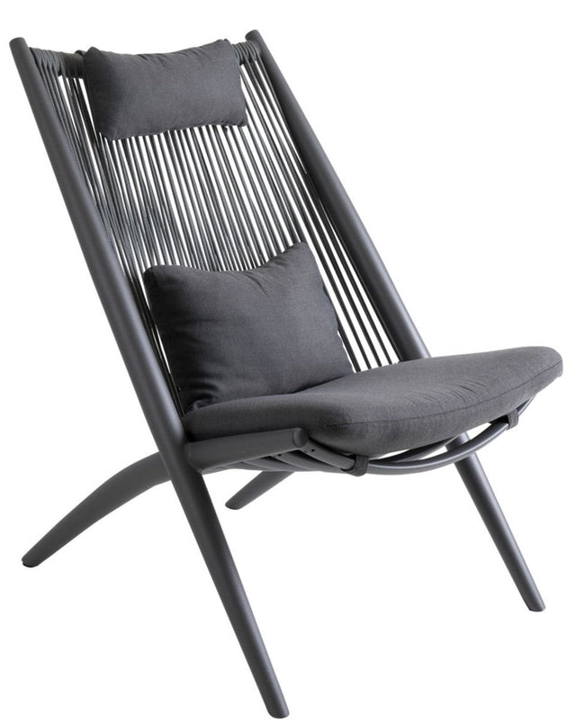 Chiavari Loungestol m. hynde, Antracit/Grå - UNOLIVING.COM