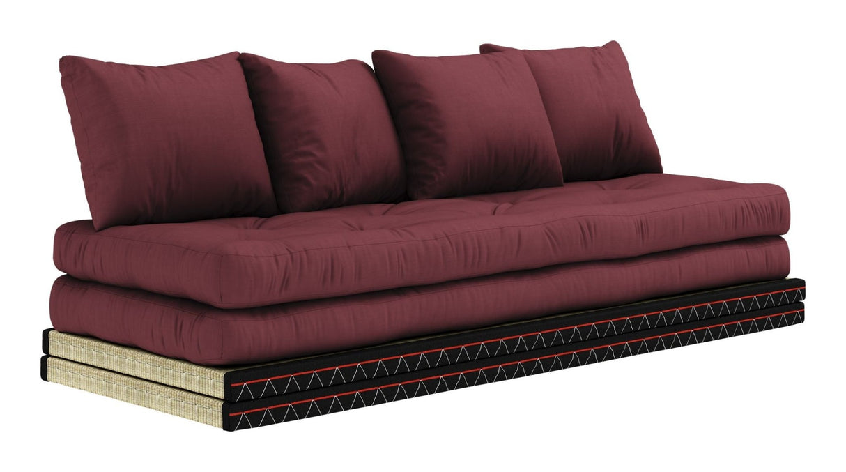 Chico Futon Sofa, Bordeaux m. Tatami måtter - UNOLIVING.COM