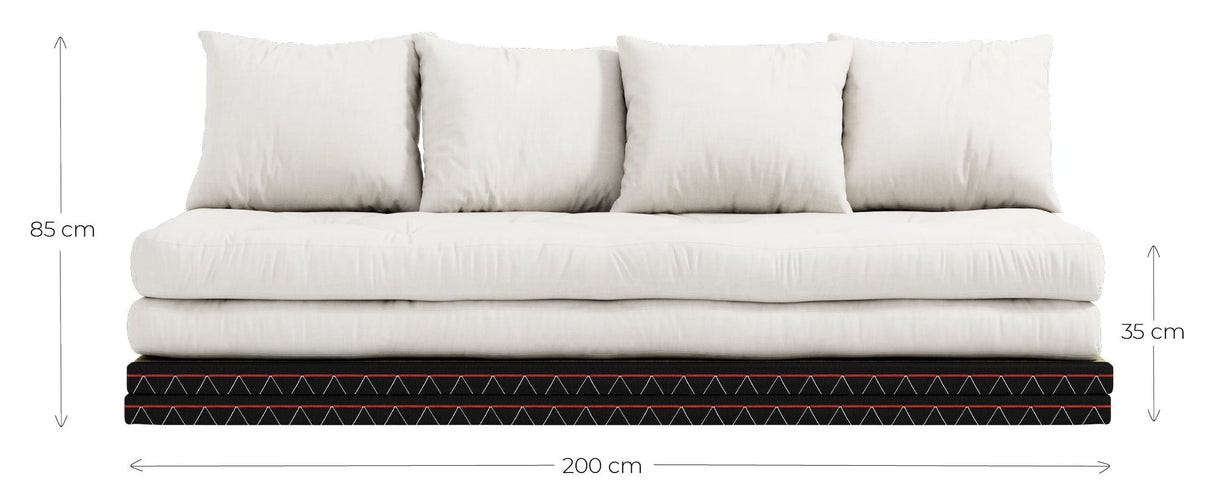 Chico Futon Sofa, Bordeaux m. Tatami måtter - UNOLIVING.COM