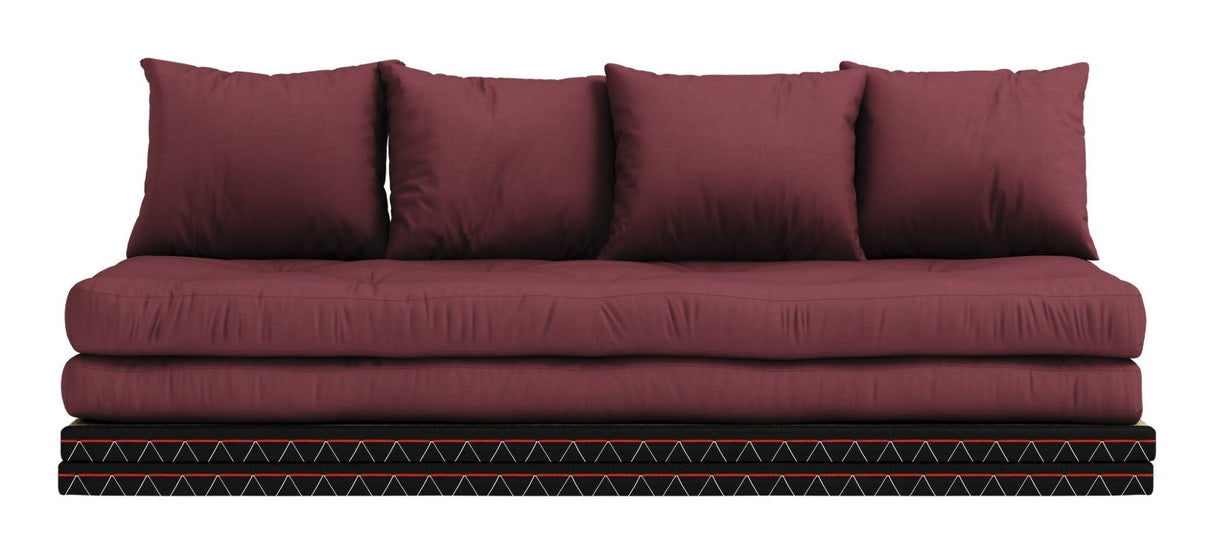 Chico Futon Sofa, Bordeaux m. Tatami måtter - UNOLIVING.COM