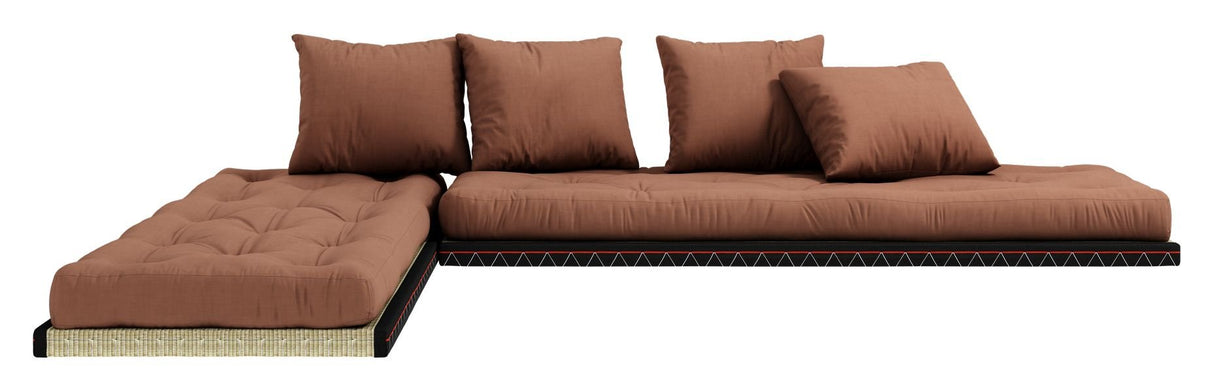 Chico Futon Sofa m. Tatami måtter, Ler brun - UNOLIVING.COM