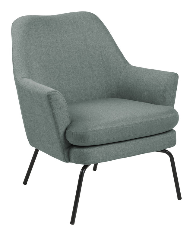 Chisa Loungestol, Dusty olive/Sort metal - UNOLIVING.COM