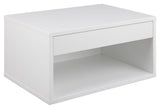 Cholet Sengebord m. vægmontering, Hvid MDF, 50x35 - UNOLIVING.COM