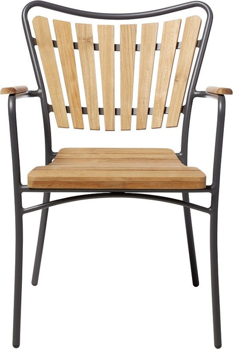 Hard & Ellen Havestol m/armlæn, Antracit/teak - Unoliving.com