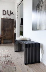 Rib Bænk Mat Sort Mahogni, B:104cm - Unoliving.com