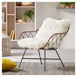 Claque Loungestol m. rattan decor Sort - UNOLIVING.COM