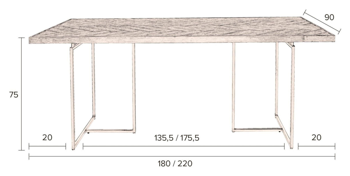 CLASS Spisebord 220x90, Sort - UNOLIVING.COM