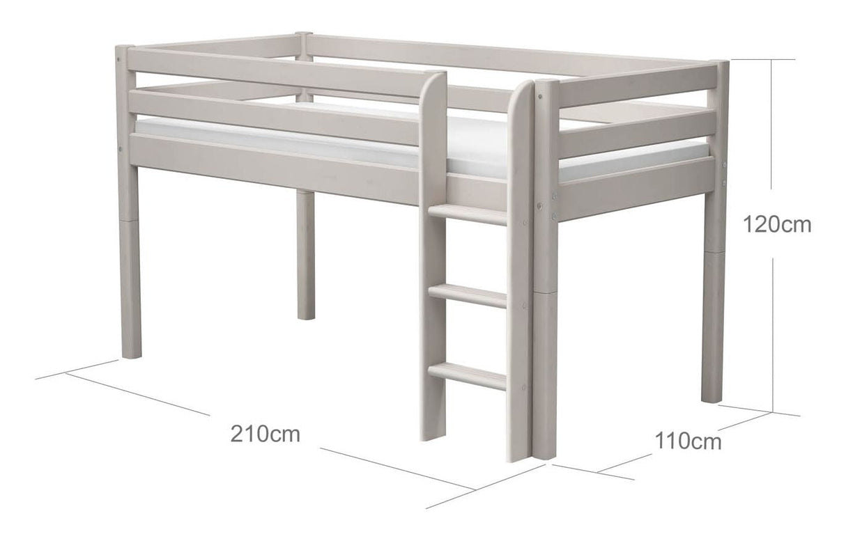 Classic Halvhøj seng 90x200, Grå - UNOLIVING.COM