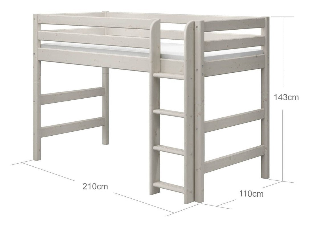 Classic Semi højseng, 90x200, hvid - UNOLIVING.COM