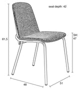 Clip Spisebordsstol - Sort/ Grå stof - UNOLIVING.COM