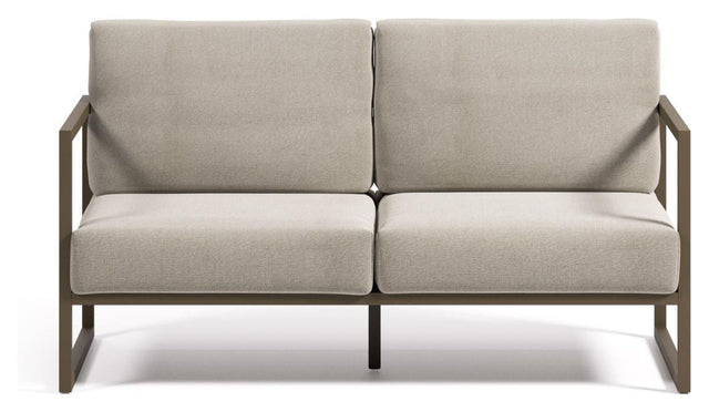 Comova 2 - pers. Loungesofa 152 cm, Lysegrå/Grøn aluminium - UNOLIVING.COM